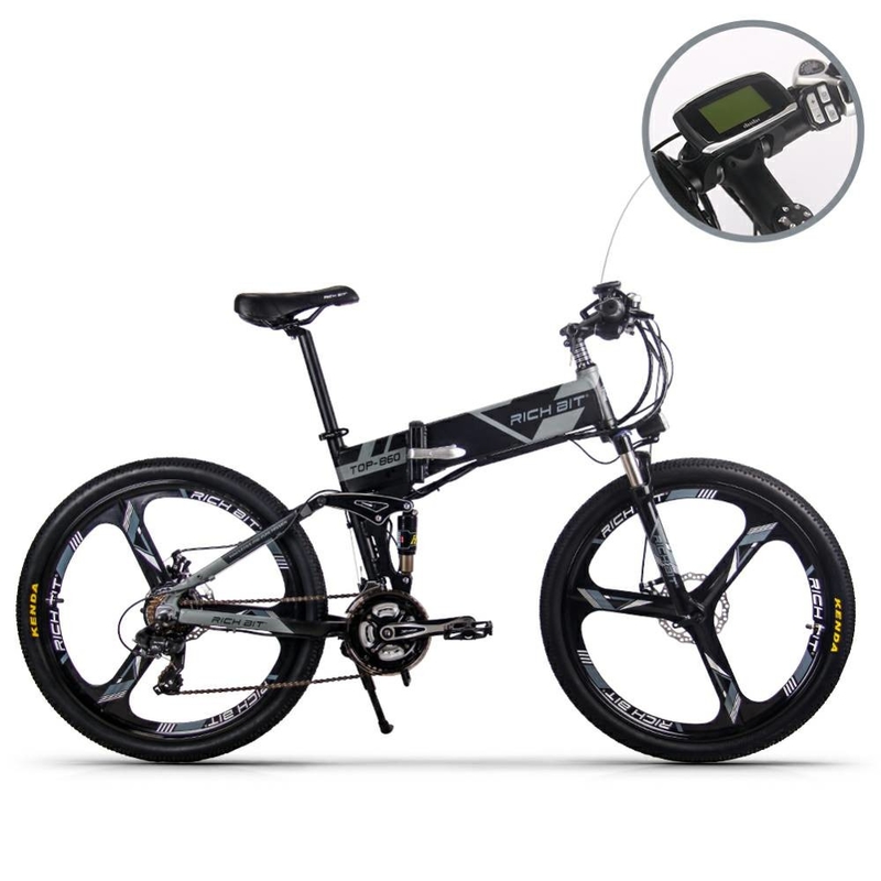 EU STOCK 26 Inch Full Suspension Foldable Electric Bicycle Lithium Battery 36v 12.8ah