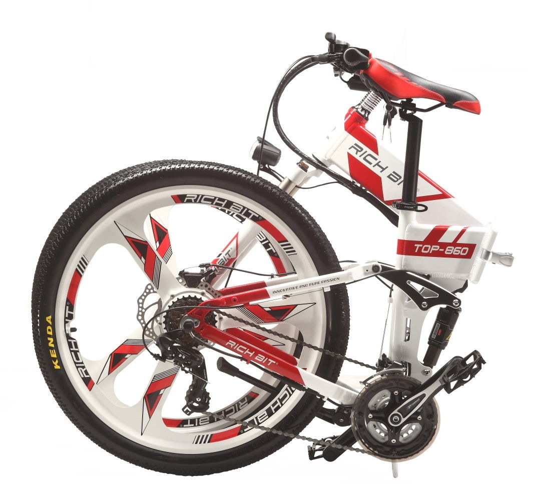EU STOCK 26 Inch Full Suspension Foldable Electric Bicycle Lithium Battery 36v 12.8ah