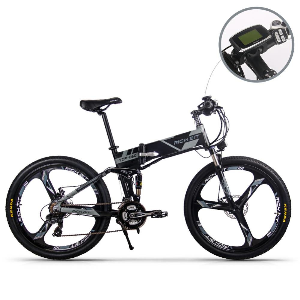 EU STOCK 26 Inch Full Suspension Foldable Electric Bicycle Lithium Battery 36v 12.8ah